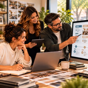 Canadian business operations team reviewing AI workflow automation and integrated CRM systems